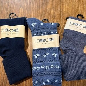 Cherokee Women's Crew Socks in Navy and Dark Demin - Pack of 3